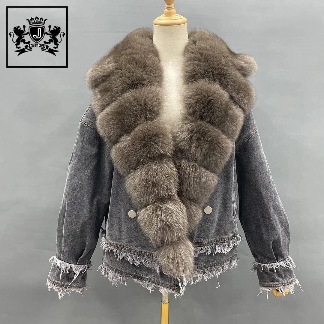 Manufacture Fashion Casual Thick High Quality Goose Down Jacket Collar Fur
