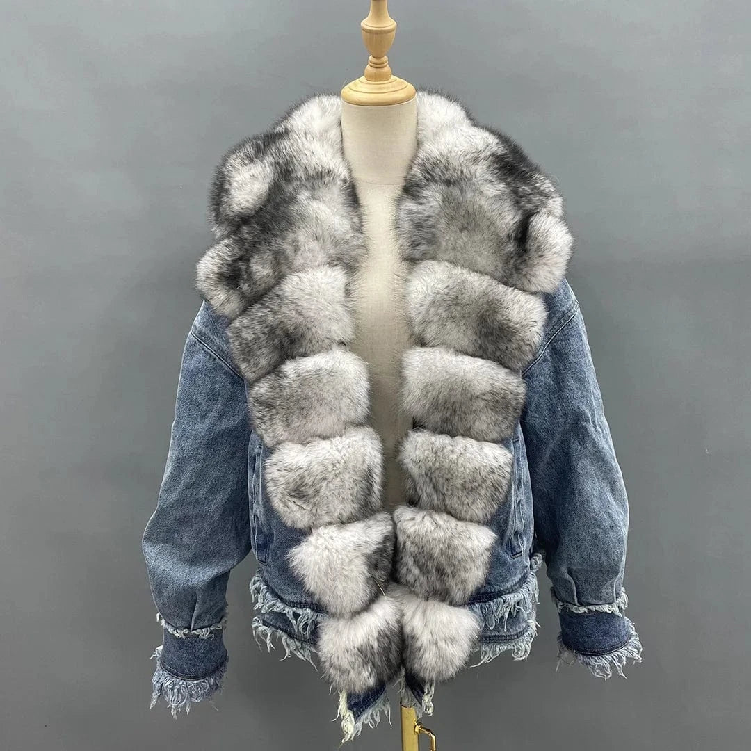 Manufacture Fashion Casual Thick High Quality Goose Down Jacket Collar Fur