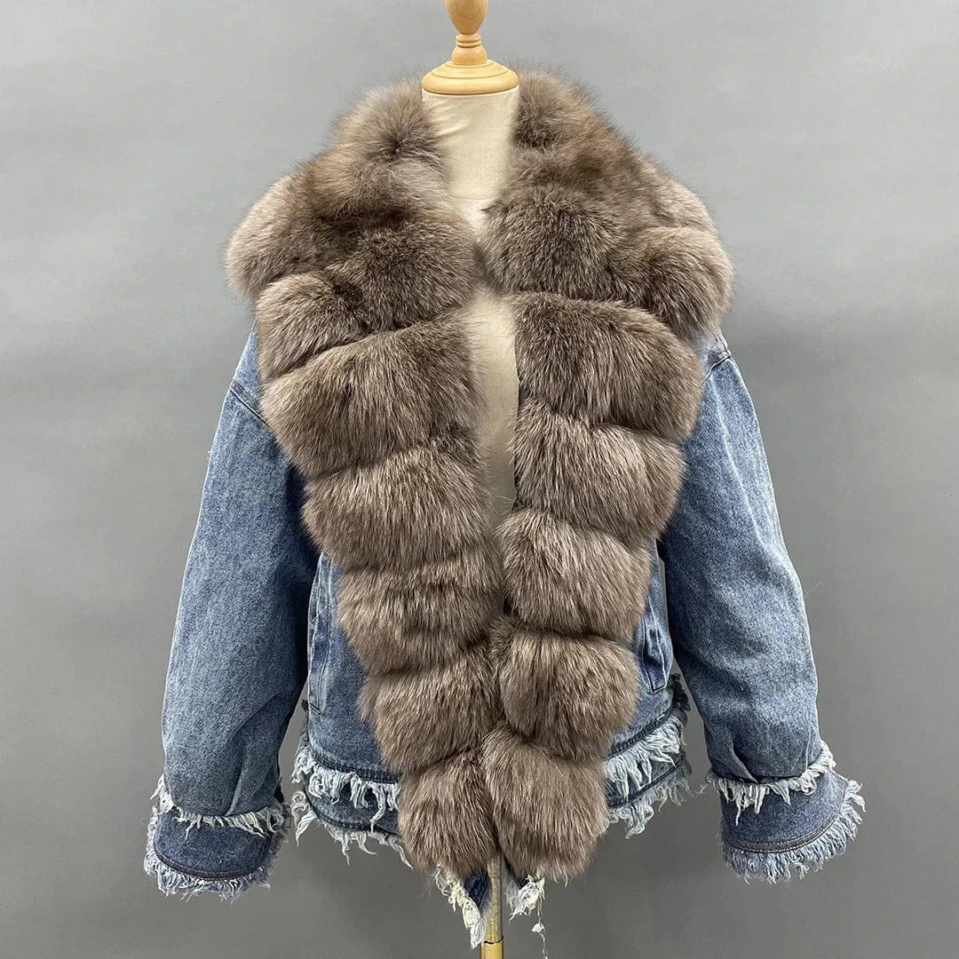 Manufacture Fashion Casual Thick High Quality Goose Down Jacket Collar Fur