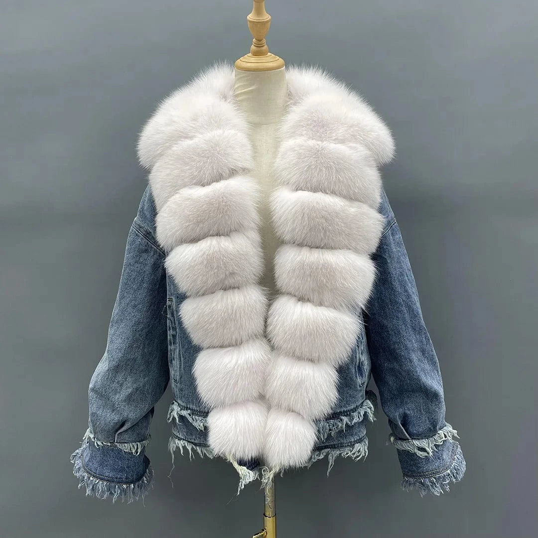 Manufacture Fashion Casual Thick High Quality Goose Down Jacket Collar Fur