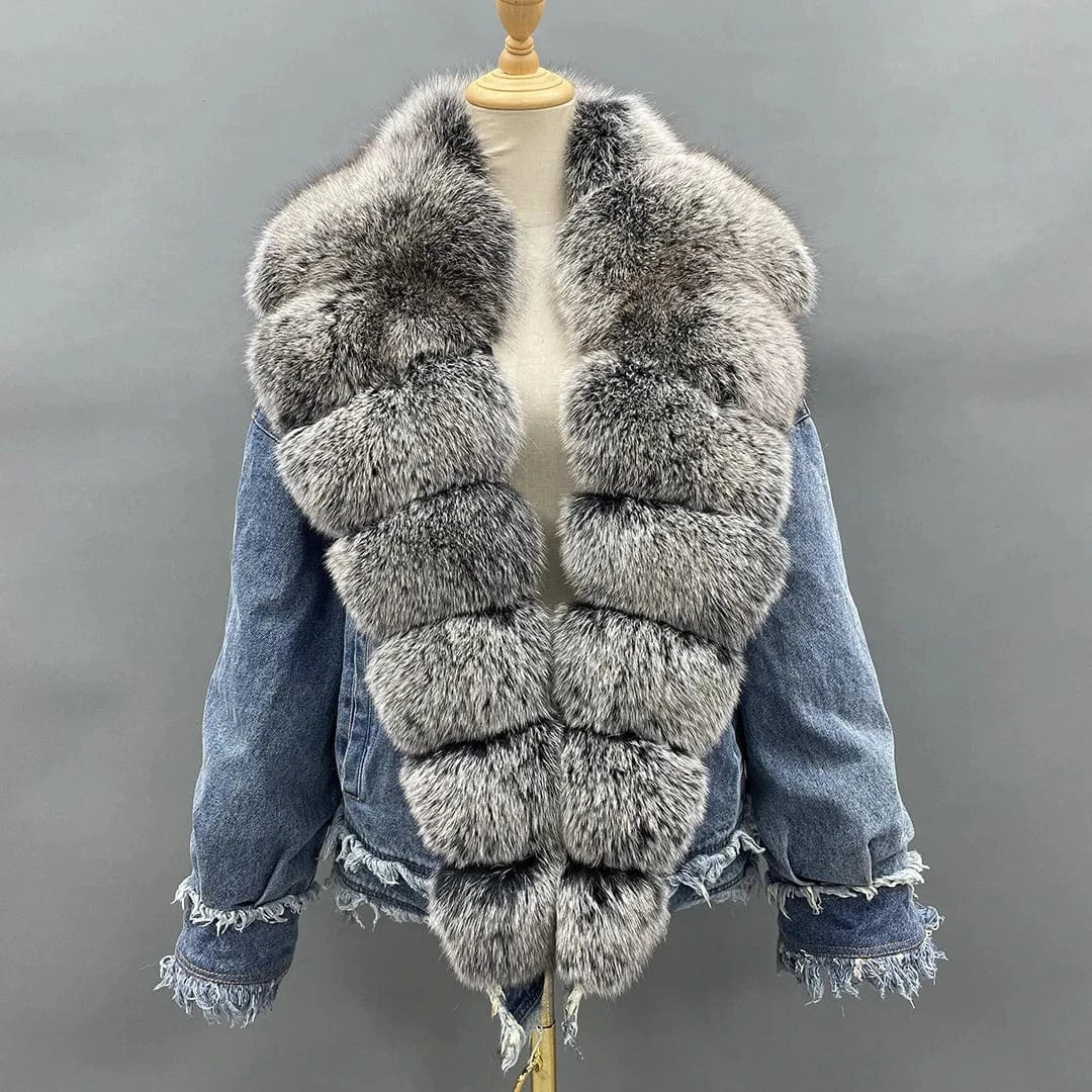 Manufacture Fashion Casual Thick High Quality Goose Down Jacket Collar Fur