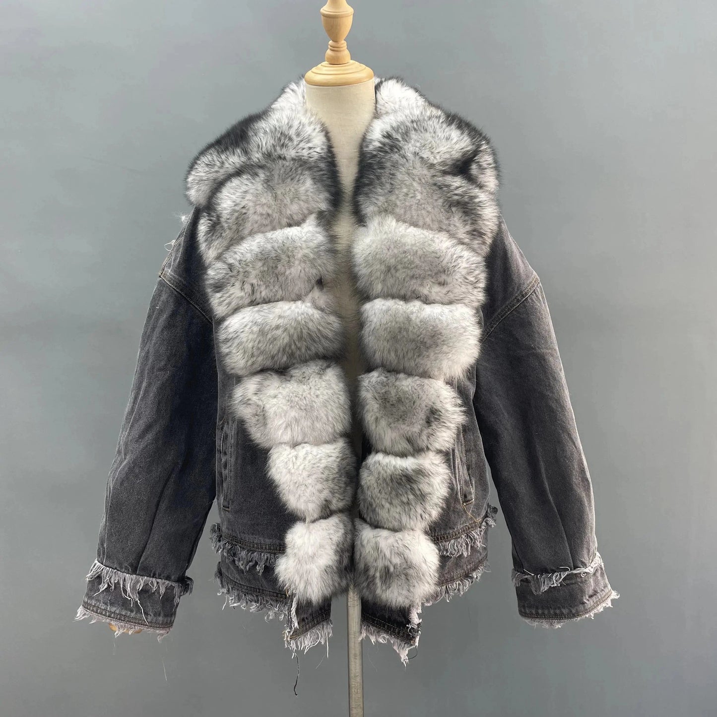 Manufacture Fashion Casual Thick High Quality Goose Down Jacket Collar Fur