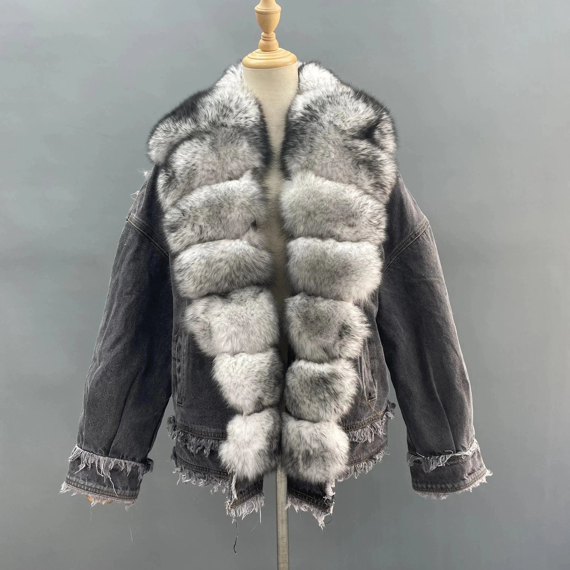 Manufacture Fashion Casual Thick High Quality Goose Down Jacket Collar Fur