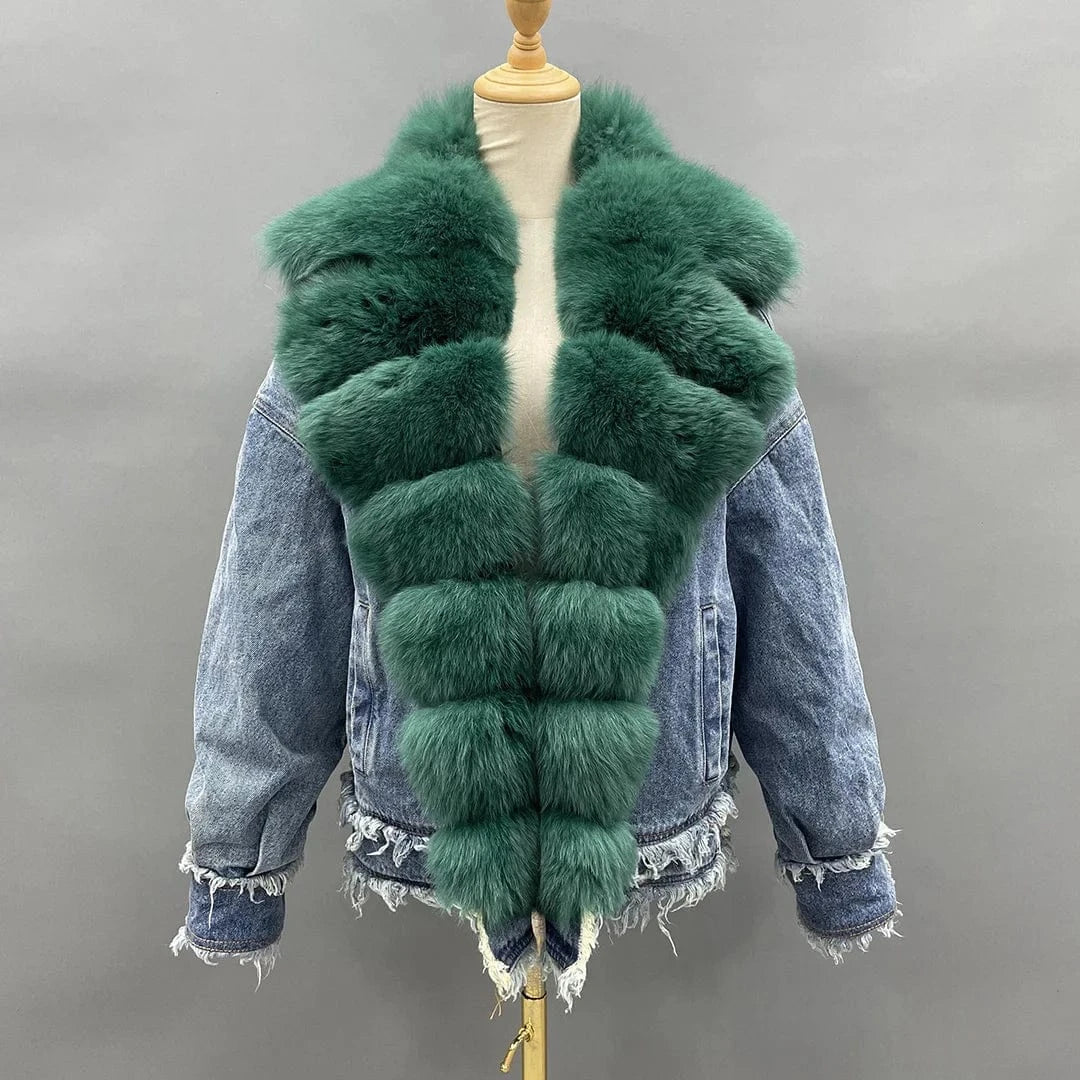 Manufacture Fashion Casual Thick High Quality Goose Down Jacket Collar Fur