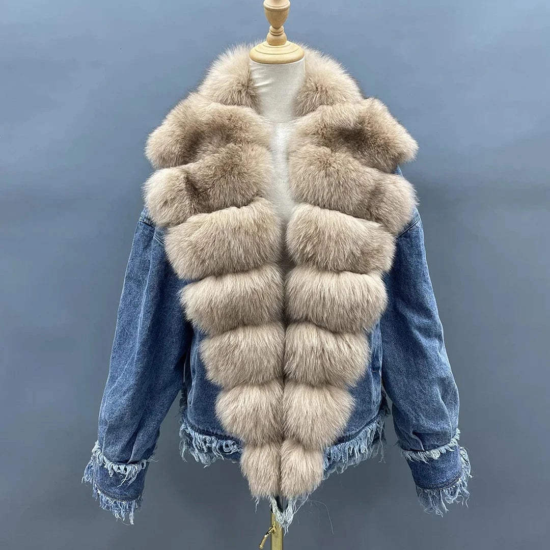 Manufacture Fashion Casual Thick High Quality Goose Down Jacket Collar Fur