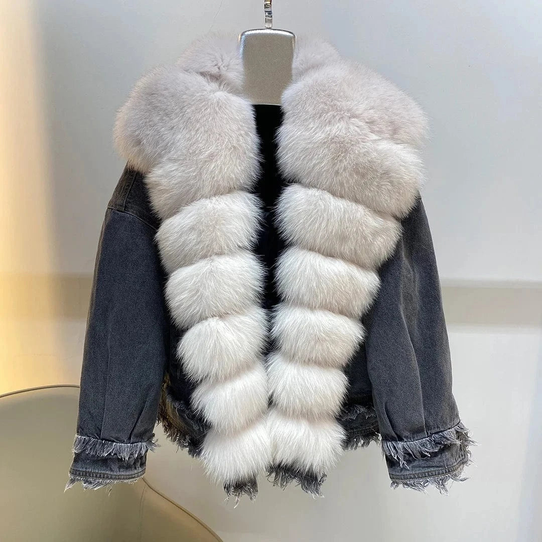 Manufacture Fashion Casual Thick High Quality Goose Down Jacket Collar Fur