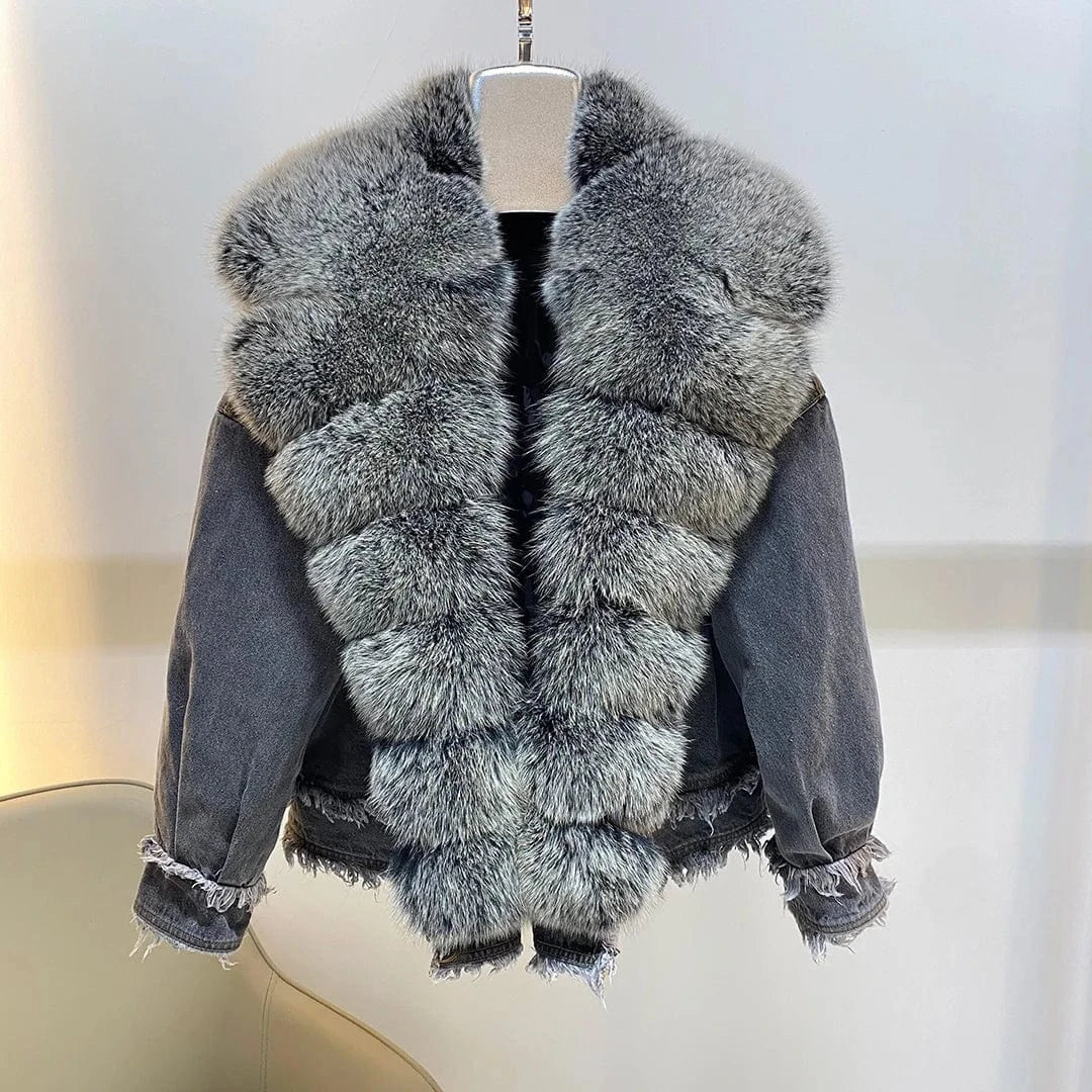 Manufacture Fashion Casual Thick High Quality Goose Down Jacket Collar Fur