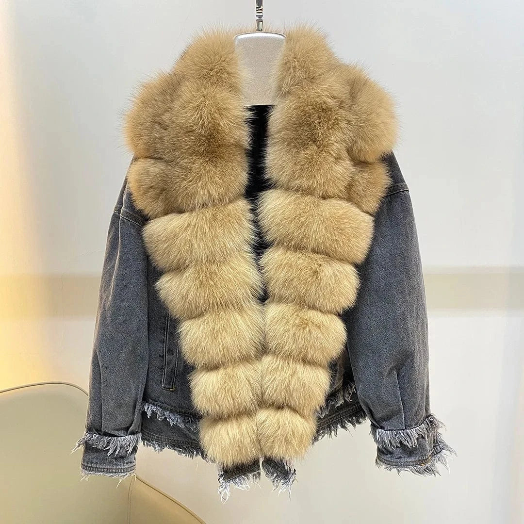 Manufacture Fashion Casual Thick High Quality Goose Down Jacket Collar Fur