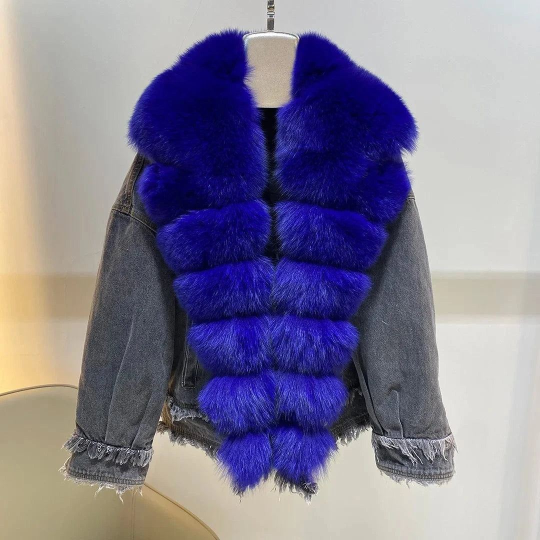 Manufacture Fashion Casual Thick High Quality Goose Down Jacket Collar Fur