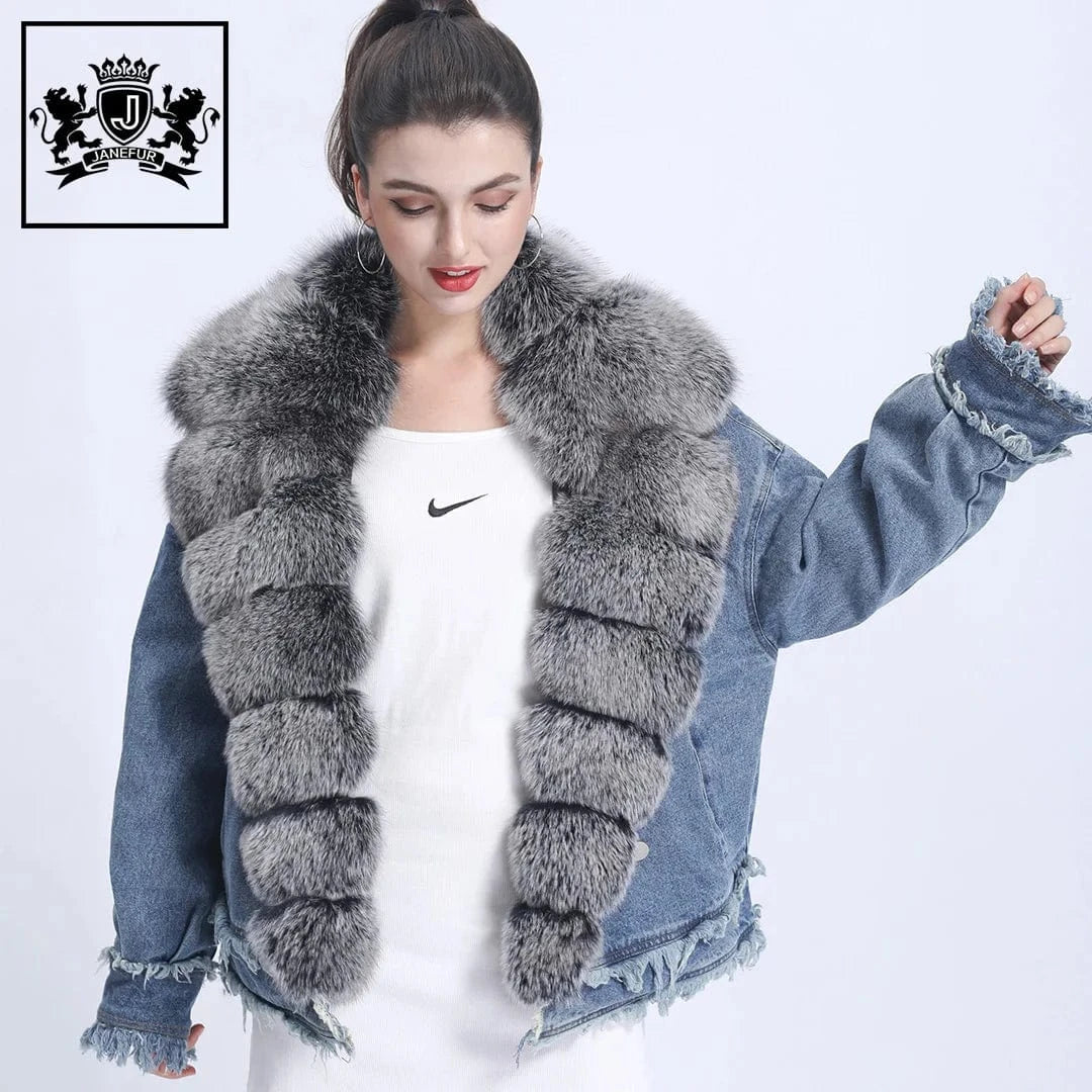Manufacture Fashion Casual Thick High Quality Goose Down Jacket Collar Fur