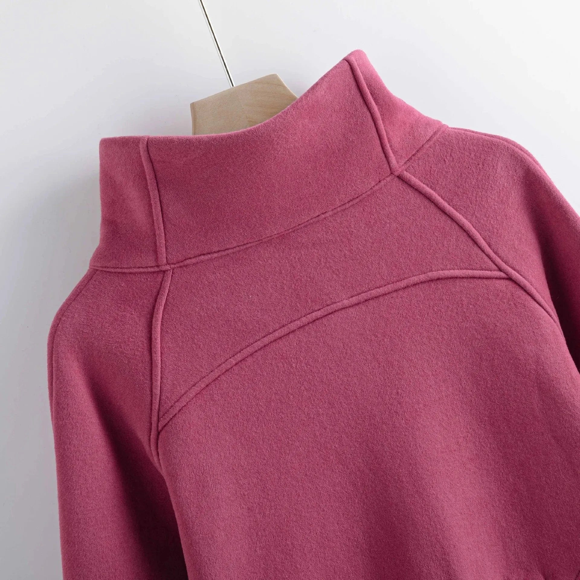 Manufacture GYM Sport wear Winter Thickness Thumb Hole Stand Collar Half zip up Sweatshirts with kangaroo Pockets custom logo