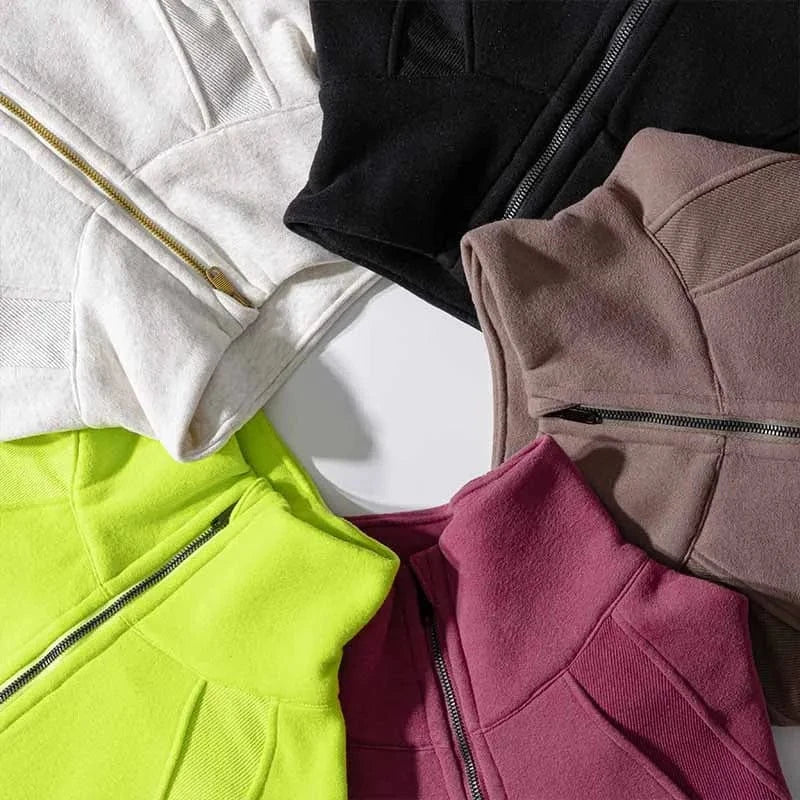 Manufacture GYM Sport wear Winter Thickness Thumb Hole Stand Collar Half zip up Sweatshirts with kangaroo Pockets custom logo