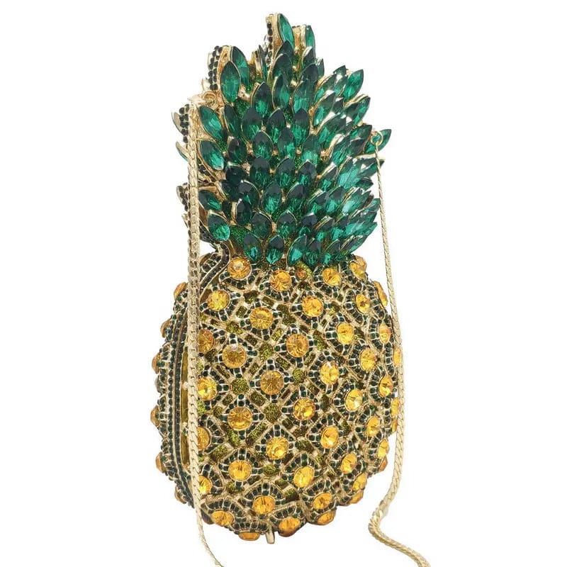 Manufacture Woman Design Sparkle Metal Evening Clutch Handbag Crystal Rhinestone Purse Pineapple Diamond Clutch Bags