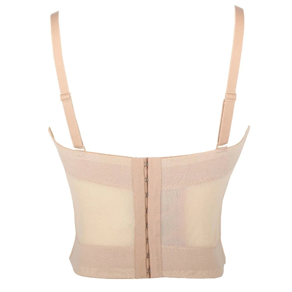 Manufacturer spot elastic mesh underwear wear body shaping Yoga Dance corset with chest pad back sling vest