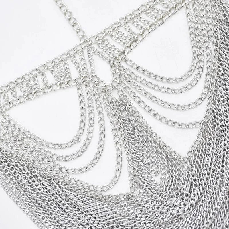 Masquerade Mask Party Alloy Jewelry Stage Costume Performance Costume Metal Face Chain Jewelry