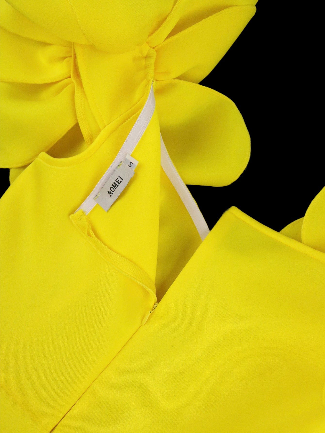 Maxi Yellow AOMEI Factory Flower Spring 2023 Women Cocktail Dresses