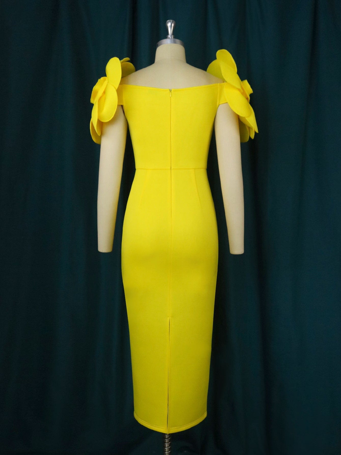 Maxi Yellow AOMEI Factory Flower Spring 2023 Women Cocktail Dresses