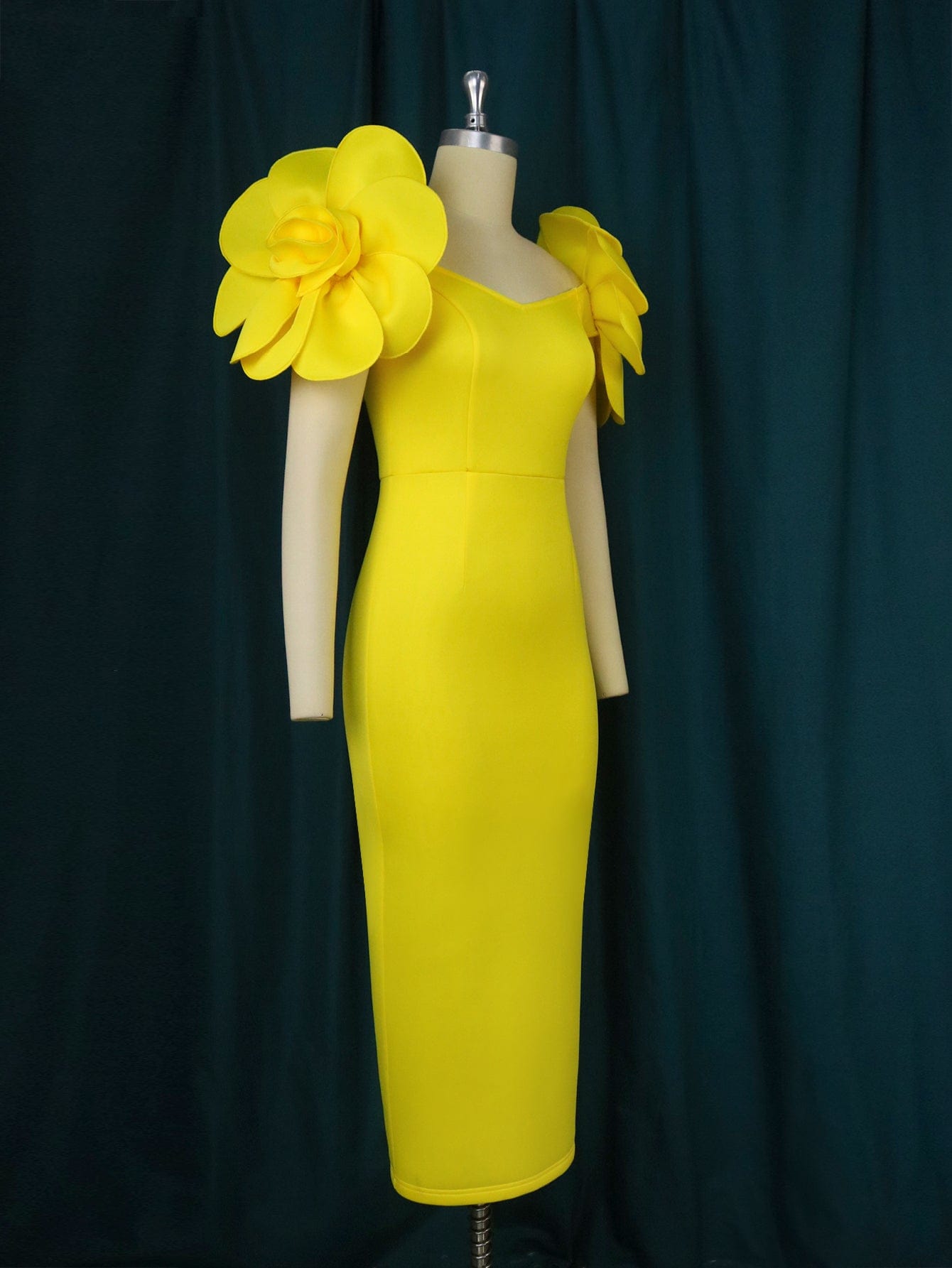 Maxi Yellow AOMEI Factory Flower Spring 2023 Women Cocktail Dresses