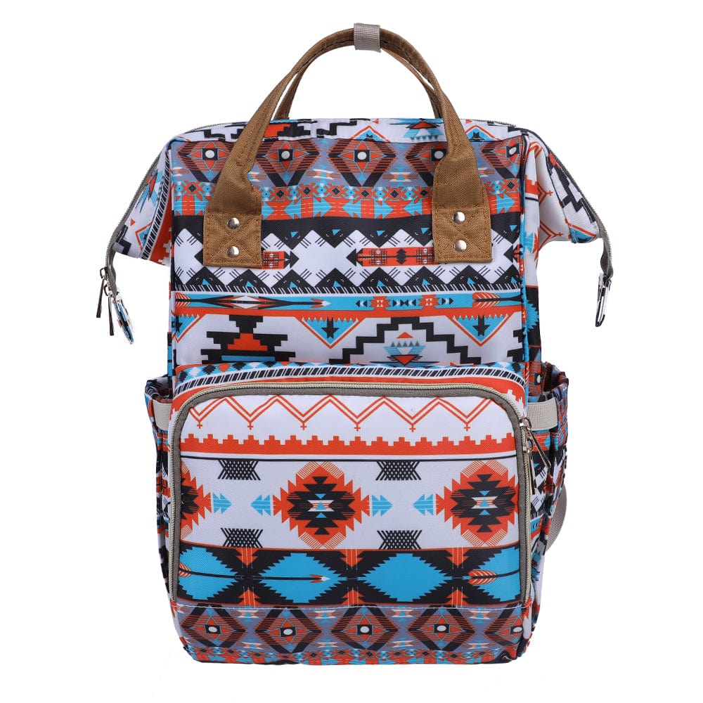 Medium(30-50cm) / Aztec Wholesale OEM Factory Colorful Snake Design Maternity Mummy Bag Tote Handbag Waterproof Travel Diaper Bag For Mom Baby Care