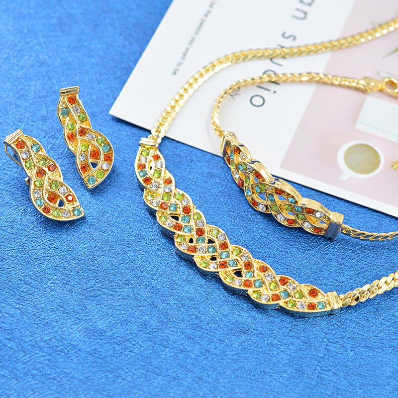 Mexico high quality copper Women wedding party big accessories for women indian bridal jewelry set wedding