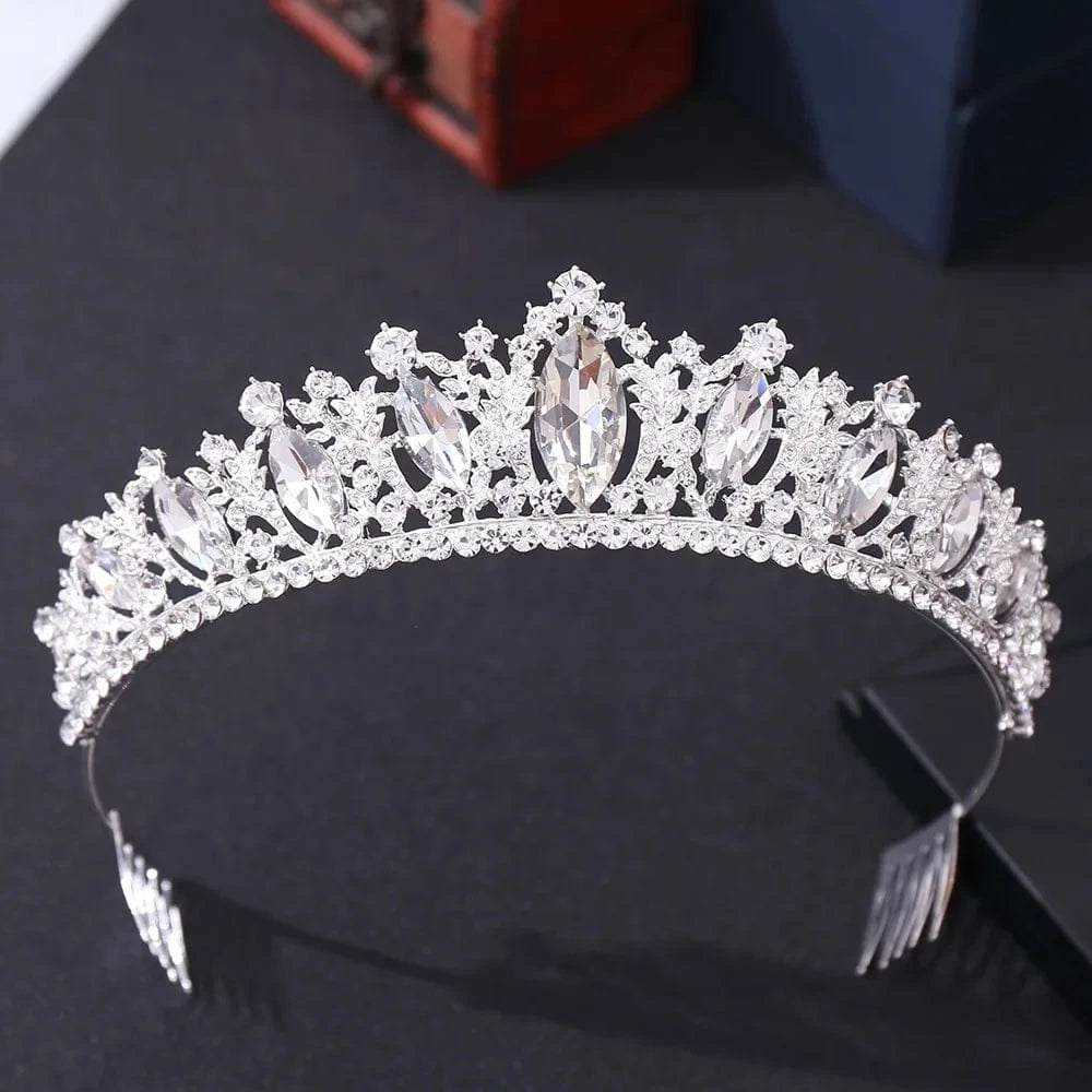 Miallo Bride Crown Wedding Bride Rhinestone Crystal Tiaras Crown for Queens Corona hair Comb jewelry