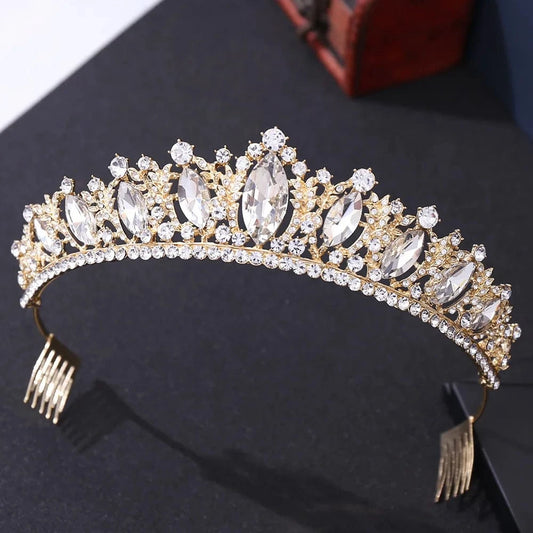 Miallo Bride Crown Wedding Bride Rhinestone Crystal Tiaras Crown for Queens Corona hair Comb jewelry