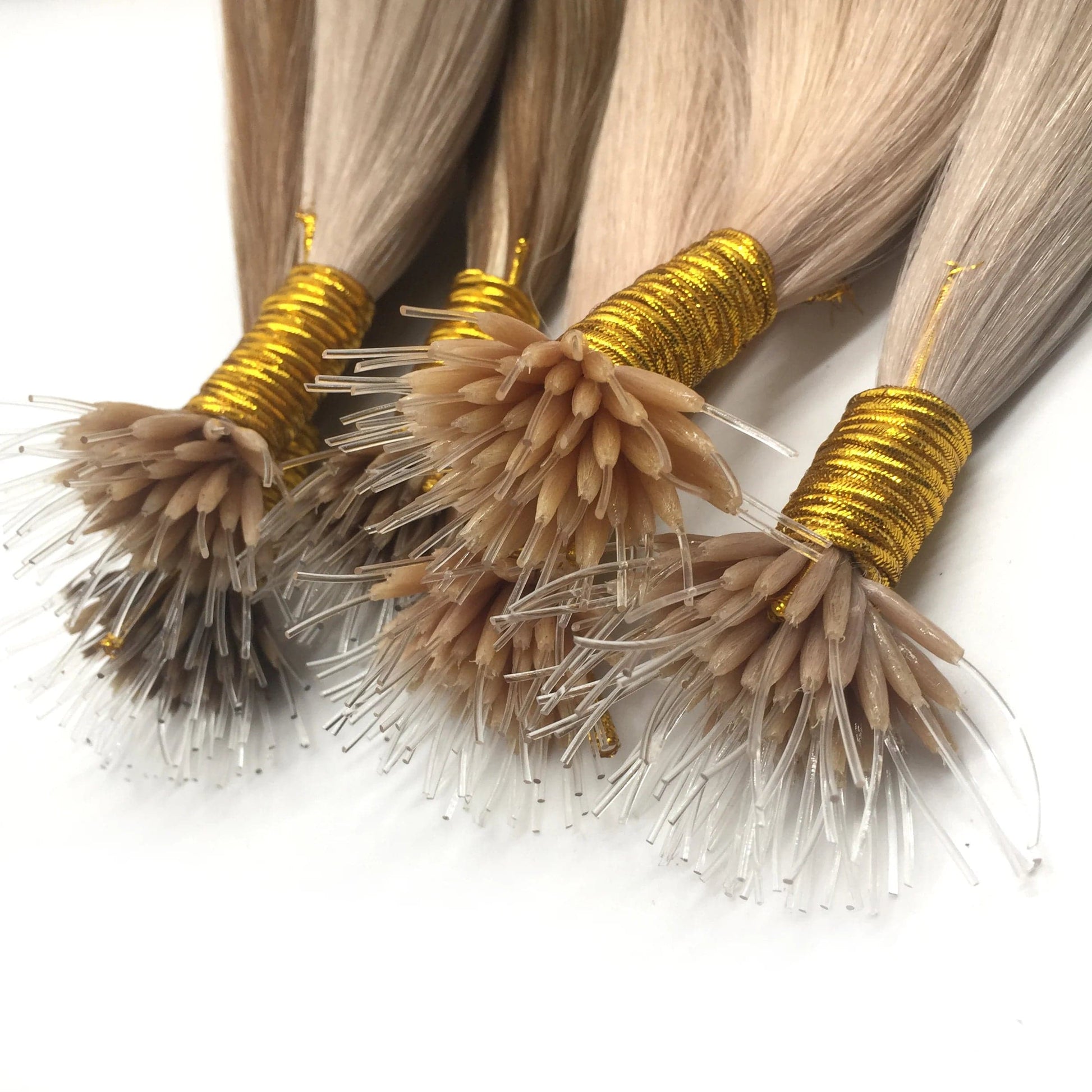 Micro beads human hair extension 6-18months long lasting hard plastic tip nano ring hair extension