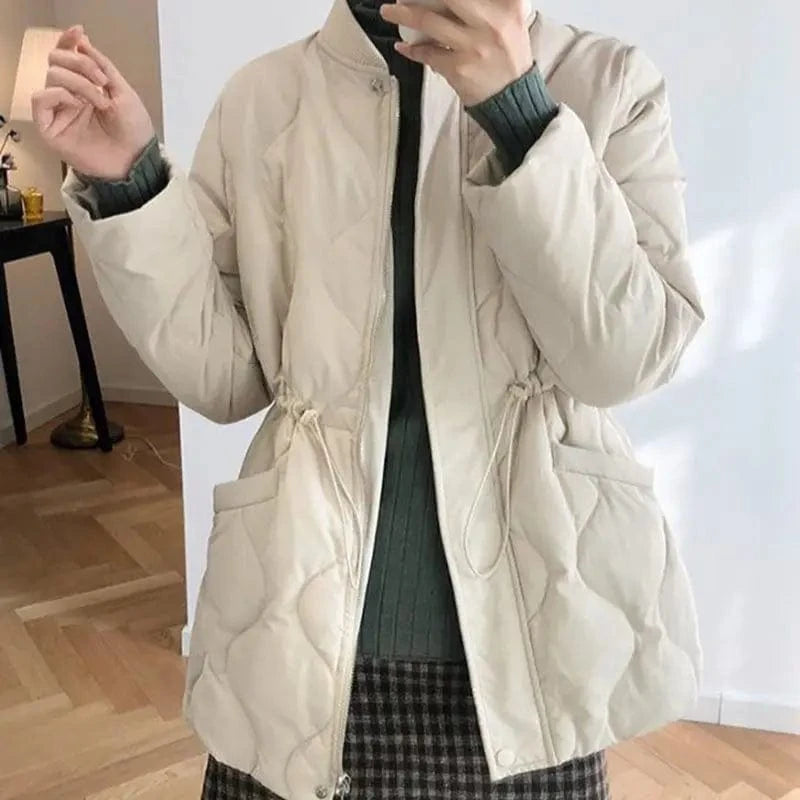 Mid-length down  padded jacket ladies new lightweight Korean style cotton-padded jacket women's slim home padded jacket