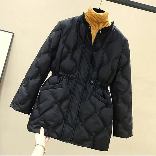 Mid-length down  padded jacket ladies new lightweight Korean style cotton-padded jacket women's slim home padded jacket