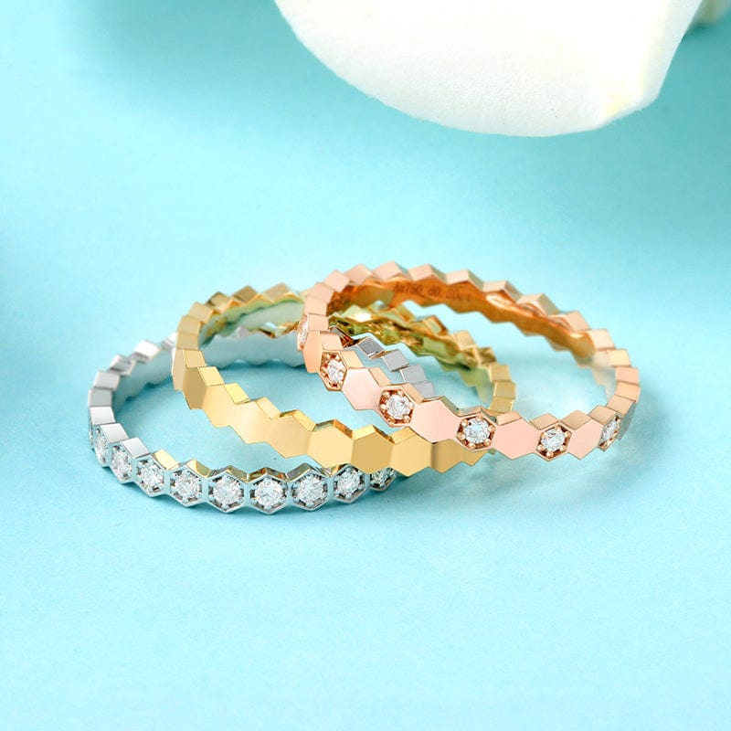 minimal jewelry real 18k gold natural white diamond fashion 2022 women rings