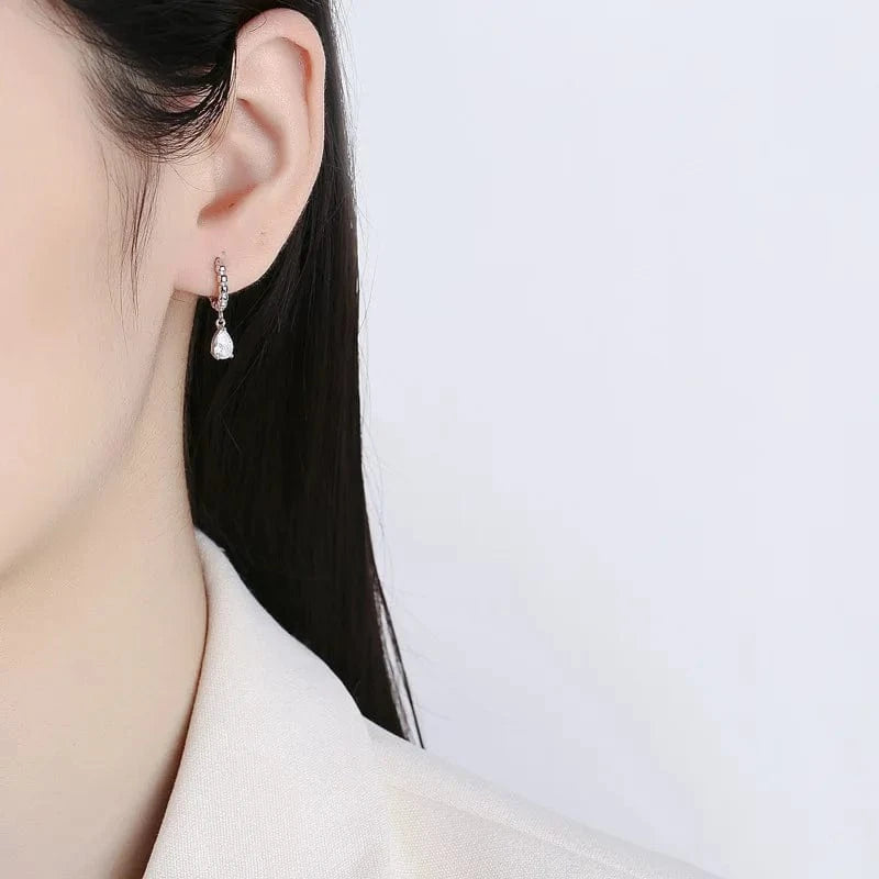 minimalist jewelry 925 sterling silver drop earrings water drop diamond gold plated hoop earrings women