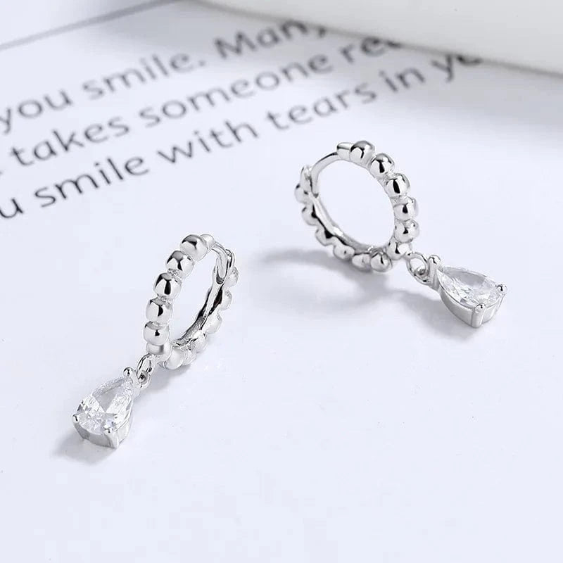 minimalist jewelry 925 sterling silver drop earrings water drop diamond gold plated hoop earrings women