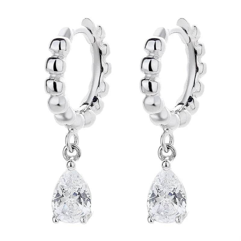 minimalist jewelry 925 sterling silver drop earrings water drop diamond gold plated hoop earrings women