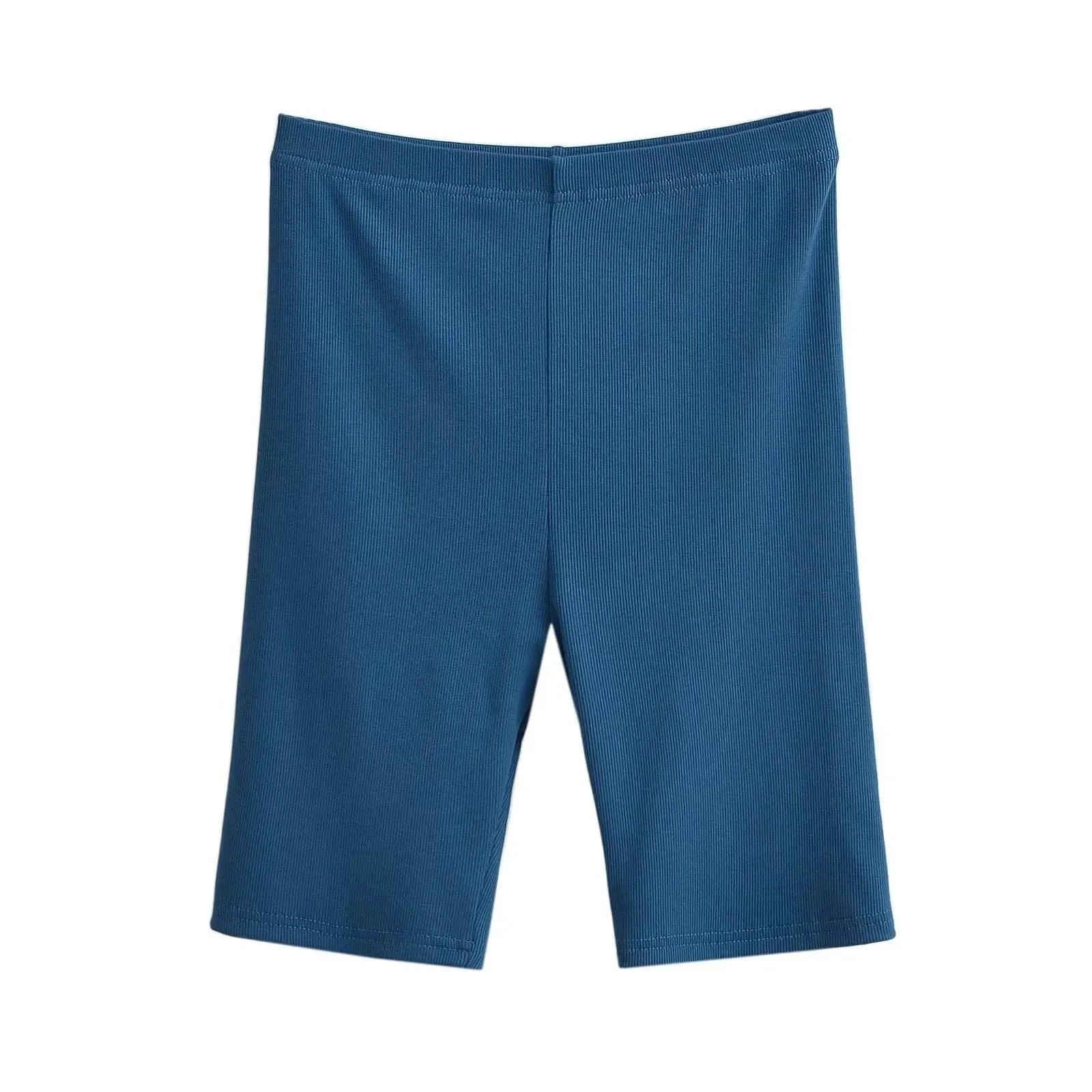 Modal Breathable Soft Solid rib Sports Fitness High Waist Yoga Shorts Workout Shorts Women Biker Shorts