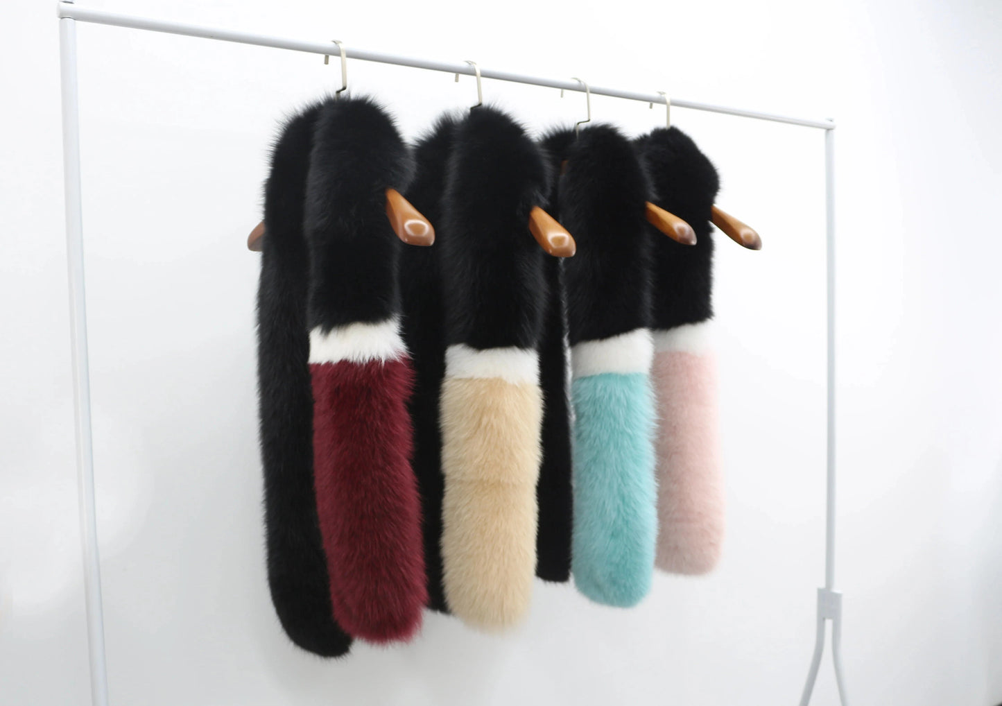 Modern Long Hair Genuine Fox Fur Accessory Lady Winter fox Fur Scarf
