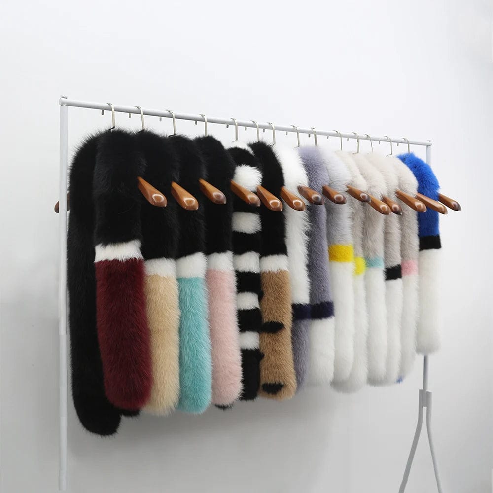 Modern Long Hair Genuine Fox Fur Accessory Lady Winter fox Fur Scarf