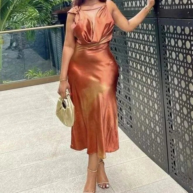 Modest chic sexy sleeveless evening party long dress casual draped satin dresses women lady elegant