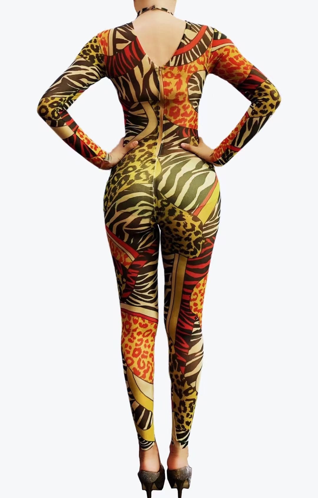 Monos Mujer 2022 Designer Clothes Leopard Print Long Sleeve Bodysuit Pole Dance Leotard Bodycon Rompers Women One Piece Jumpsuit