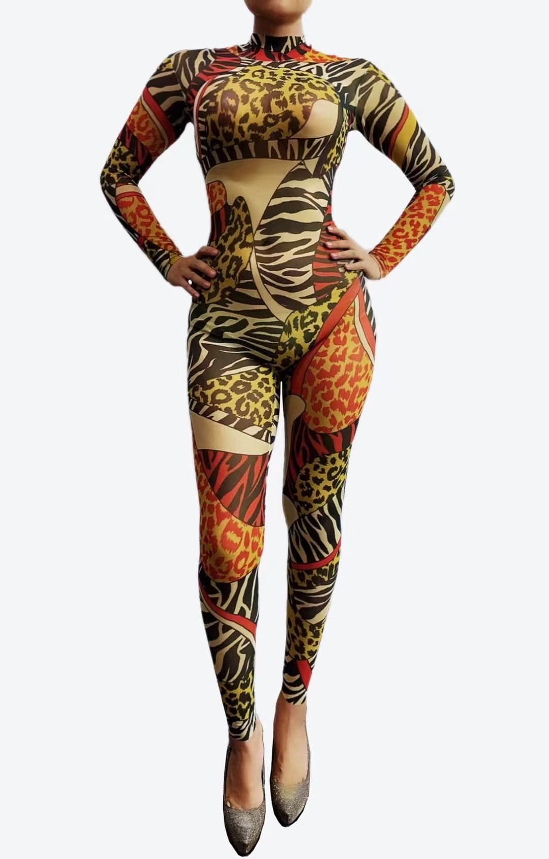 Monos Mujer 2022 Designer Clothes Leopard Print Long Sleeve Bodysuit Pole Dance Leotard Bodycon Rompers Women One Piece Jumpsuit
