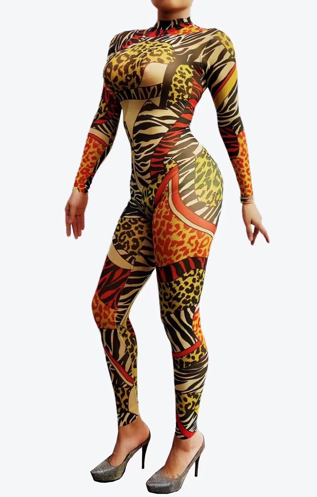 Monos Mujer 2022 Designer Clothes Leopard Print Long Sleeve Bodysuit Pole Dance Leotard Bodycon Rompers Women One Piece Jumpsuit