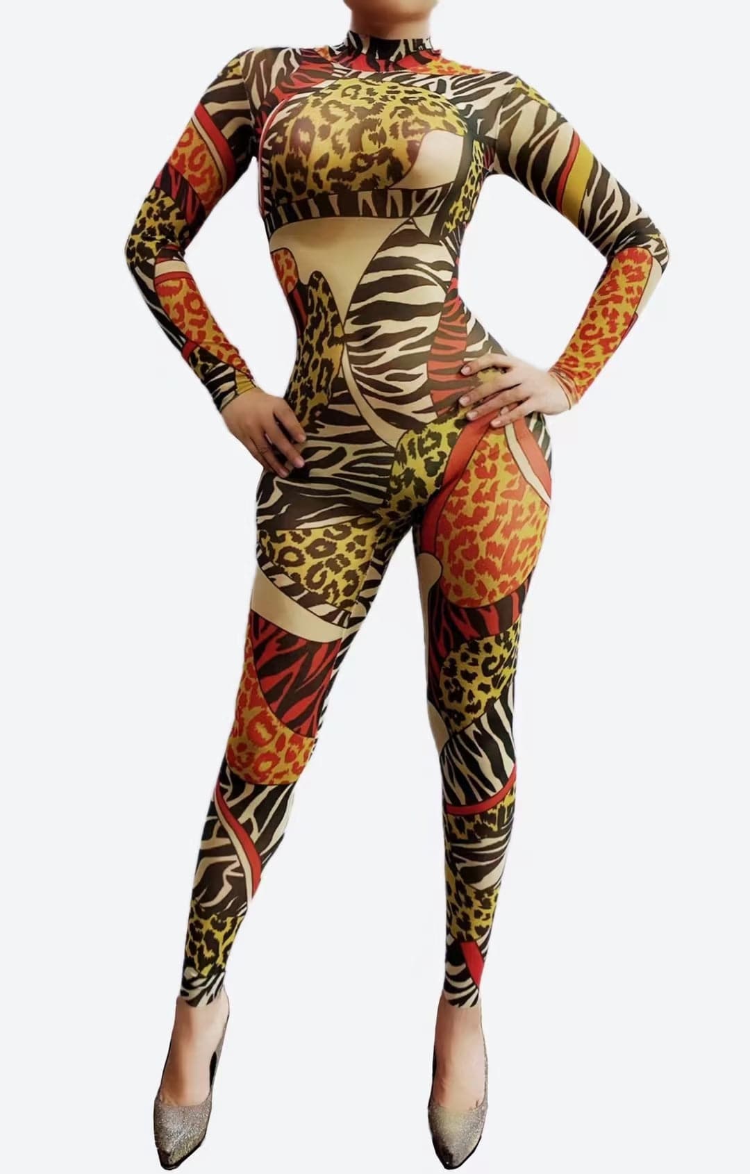 Monos Mujer 2022 Designer Clothes Leopard Print Long Sleeve Bodysuit Pole Dance Leotard Bodycon Rompers Women One Piece Jumpsuit