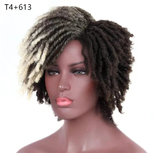 Multi Colored Magic Afro Kinky Curly Wigs With Fringe Women's Short Grey Synthetic Hair Wigs