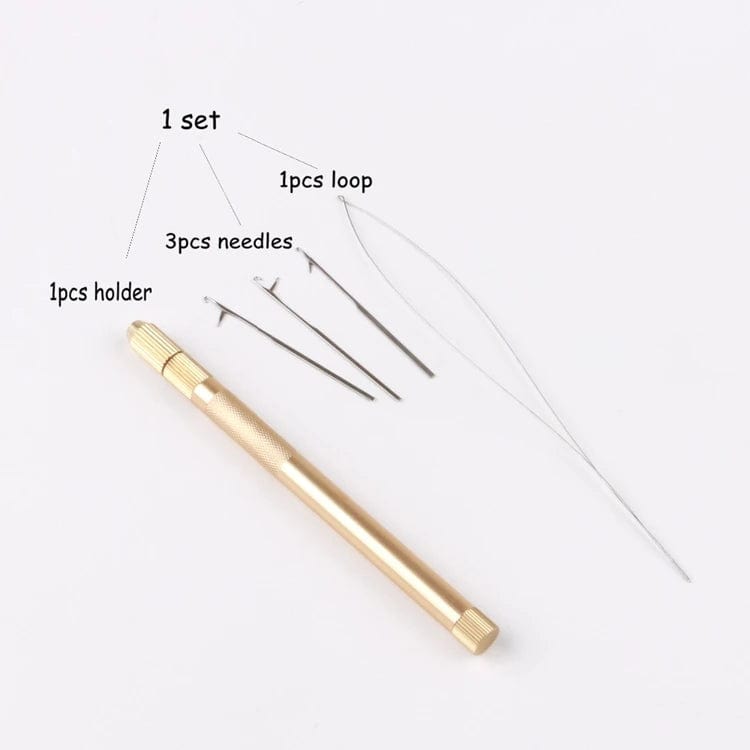 Multi-function Aluminum Hook Needle Loop Threader For  Micro Rings Beads Links I-tip Hair Extensions