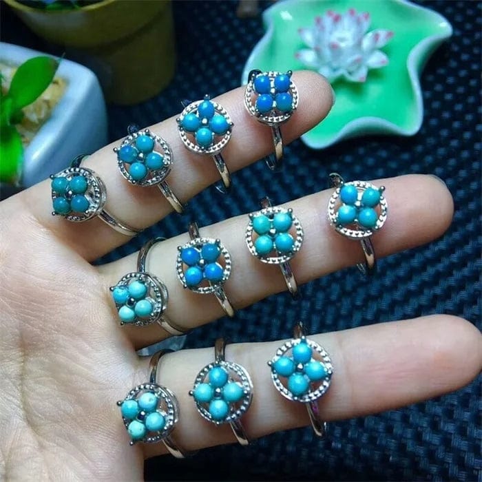 Multi Hot sale Tik Tok same style rotatable turquoise ring