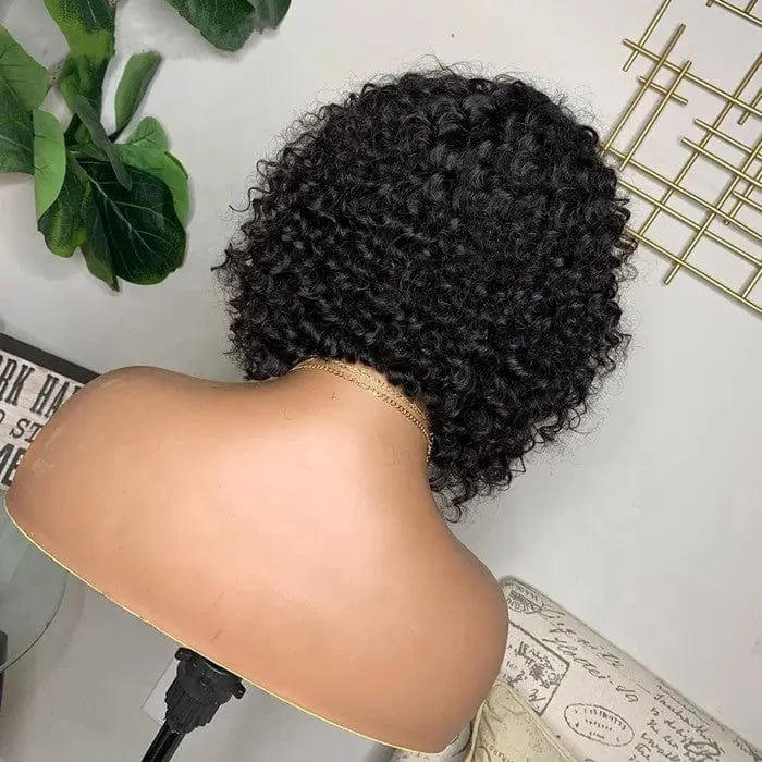 Natural Black Color Deep Curly Wig Pre Plucked Cuticle Aligned Brazilian Virgin Human Hair Lace Front Wigs