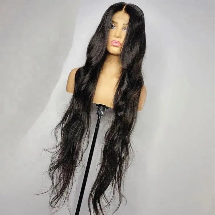 Natural Black Color Water Wave Pre-plucked Natural Hairline Virgin Unprocessed Lace Human Hair Front Wig