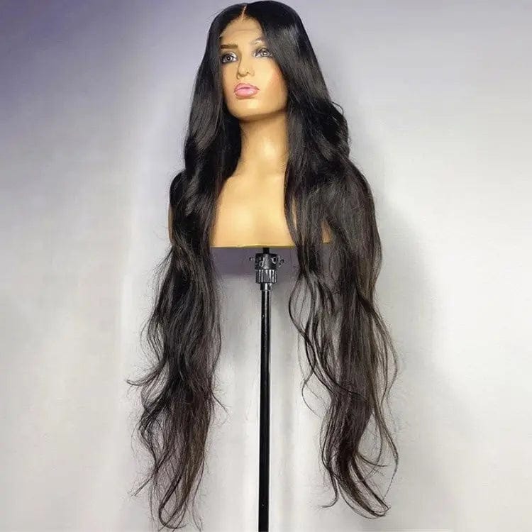 Natural Black Color Water Wave Pre-plucked Natural Hairline Virgin Unprocessed Lace Human Hair Front Wig