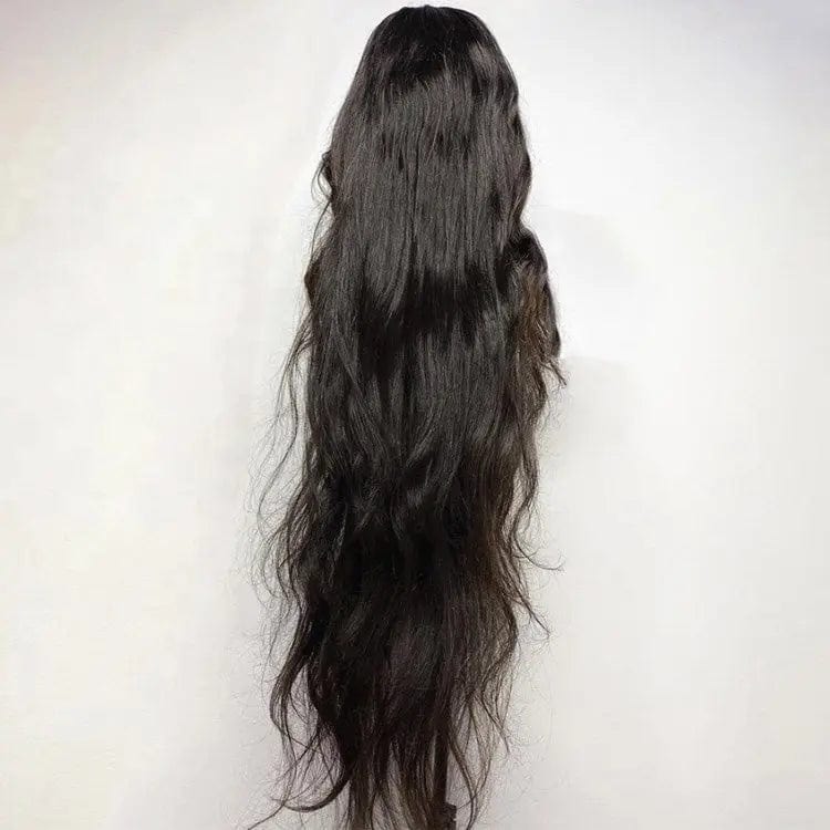 Natural Black Color Water Wave Pre-plucked Natural Hairline Virgin Unprocessed Lace Human Hair Front Wig