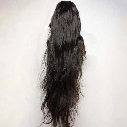 Natural Black Color Water Wave Pre-plucked Natural Hairline Virgin Unprocessed Lace Human Hair Front Wig