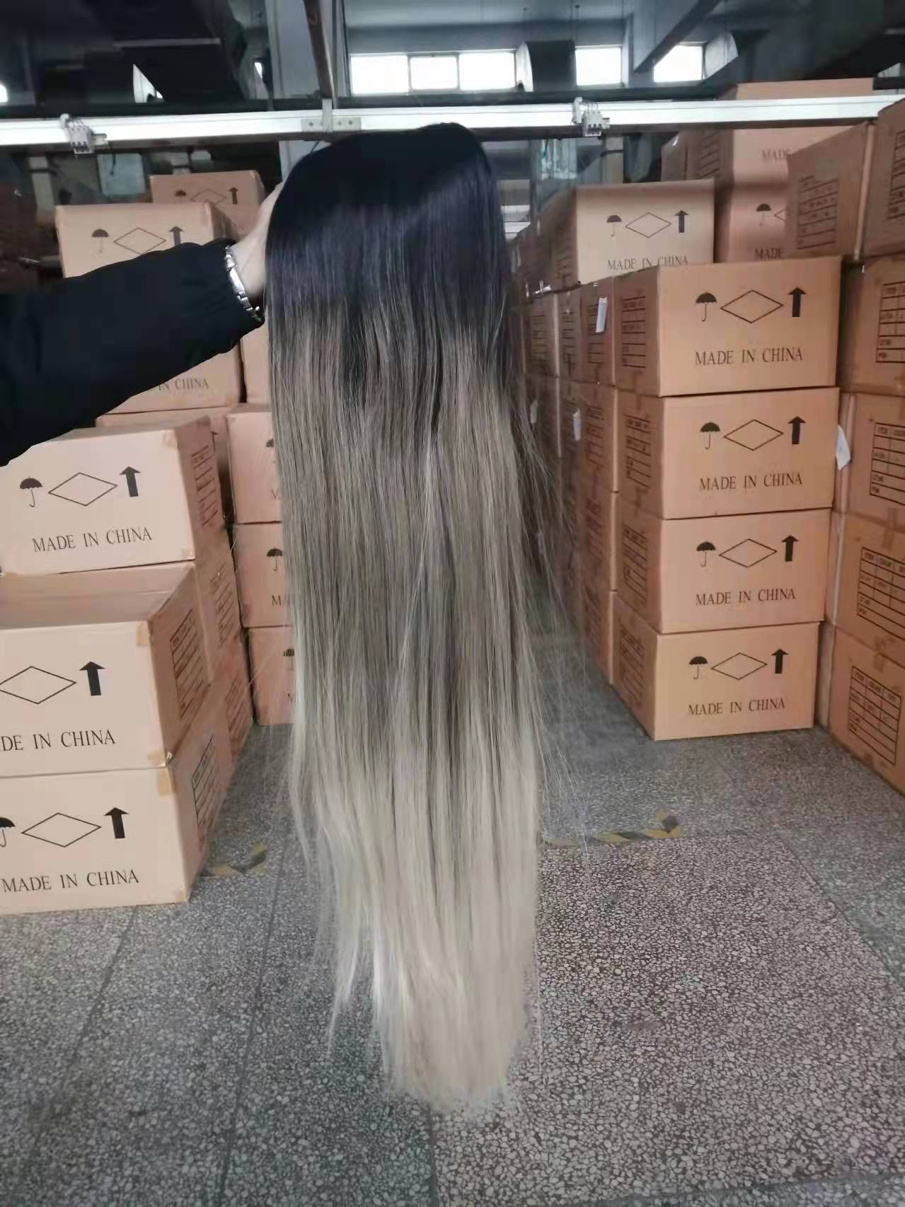 Natural Hair Wigs For Black Women Straight Synthetic Lace Front Hair 38 Inch Ombre Lace Front Wig Ombre Blonde Lace Front Wig